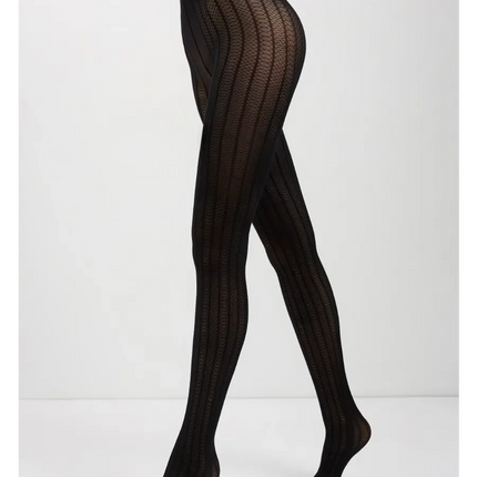 Conte Lacy Line 30 Den - Fantasy Women's Tights with openwork pattern and vertical stripes (22S-134SP)