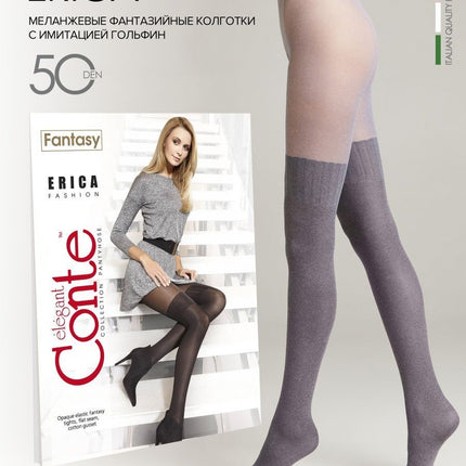 Conte Erica 20/60 Den - Fantasy Opaque Women's Tights with Imitation Mélange Golfs (12S-7SP)