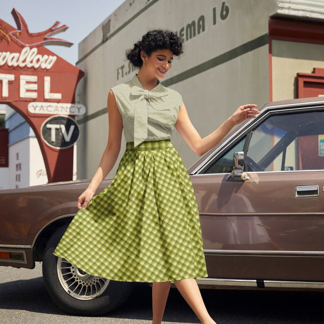 Green Plaid Doris Skirt