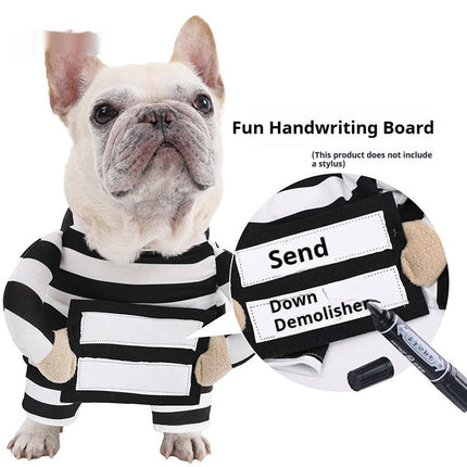 Dog Halloween Pet Costume Striped Funny Clothes