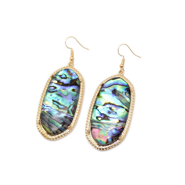 Abalone Shell and Opal Glass Inlay Earrings - Dashing Nova