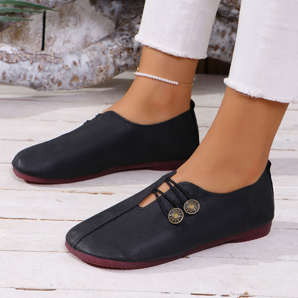 Women's Square-Toe Slip-On Flat Shoes