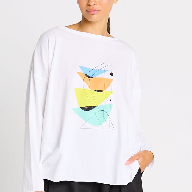 Pima Cotton "Mid Century" Luxury Boxy Tee - As Shown