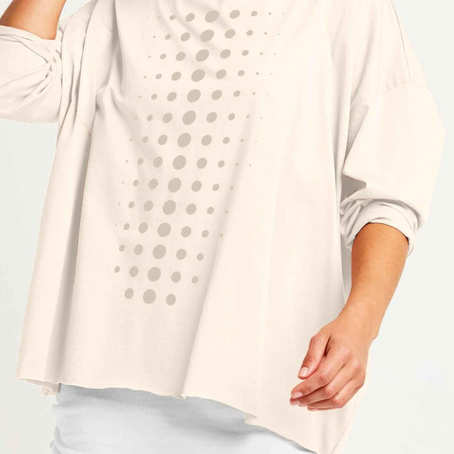 Pima Cotton Dot Dot Dot Luxury Boxy T-Shirt - Stone/Titanium