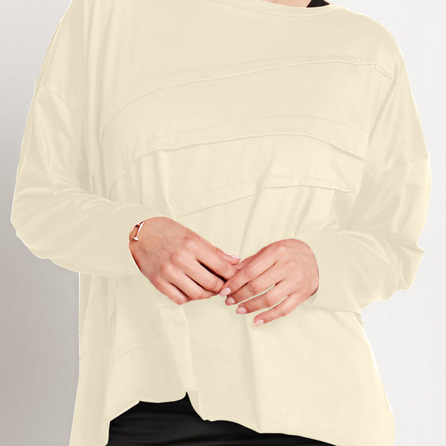 Pima Cotton Tucked Luxury Boxy Tee - Butter
