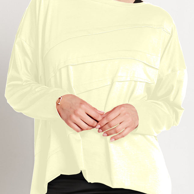 Pima Cotton Tucked Luxury Boxy Tee - Citron