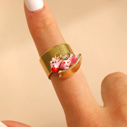 Enamel Pony Horse Brings Money Ring