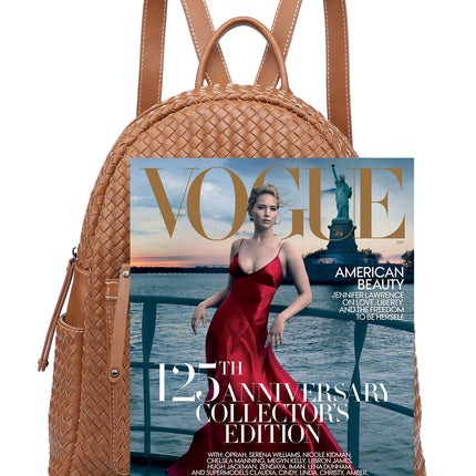 Woven backpack purse for women beige 2068 BR