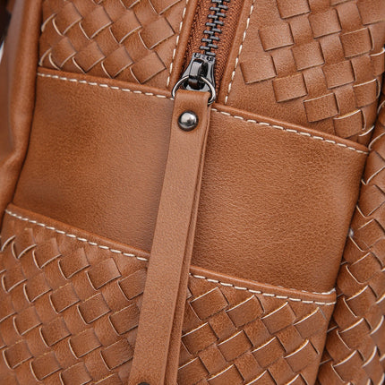 Woven backpack purse for women beige 2068 BR