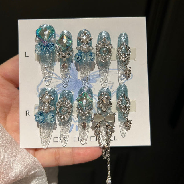1021-Handmade press on nails fake nails removable - Dashing Nova