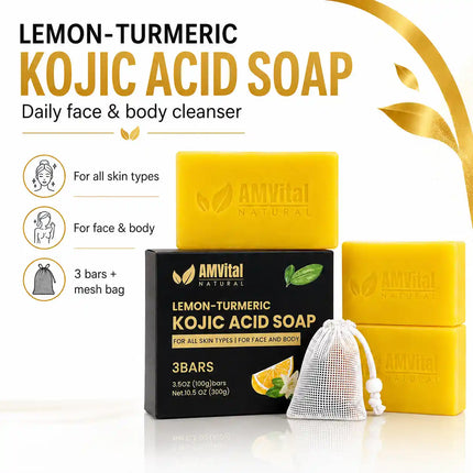 AMVital Lemon Turmeric Kojic Acid Soap Bar - Dashing Nova