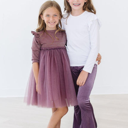Amethyst Ribbed Velvet Bells