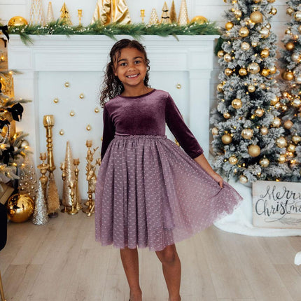 Amethyst Velvet Tutu Dress