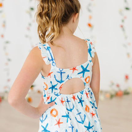 Anchors Away Ruffle Maxi Dress