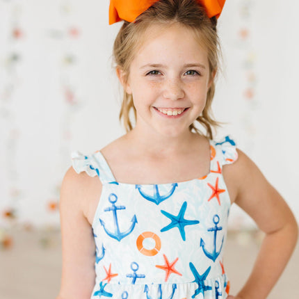 Anchors Away Ruffle Maxi Dress