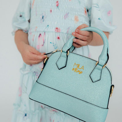 Aqua Glitter Girl's Crossbody Purse