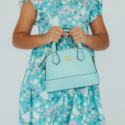 Aqua Glitter Girl's Crossbody Purse