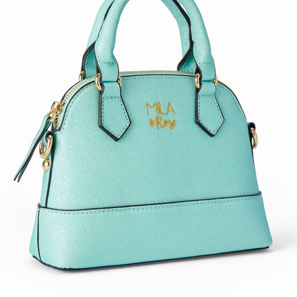 Aqua Glitter Girl's Crossbody Purse
