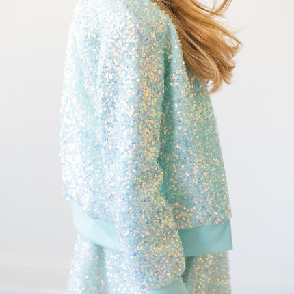 Aqua Sequin Jacket