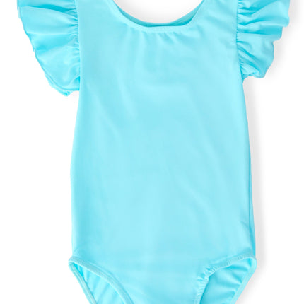 Aqua S/S Flutter Sleeve Leotard