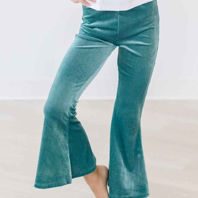 Aquamarine Ribbed Velvet Bells