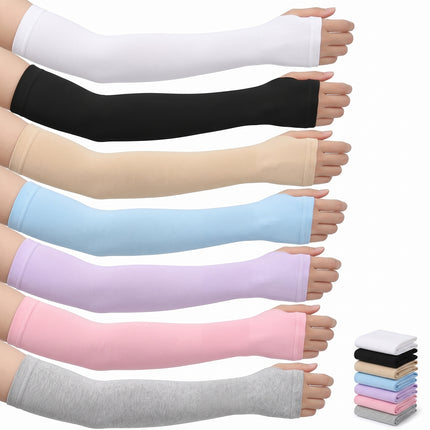 Thumbhole Arm Sleeves, 7 Pairs – Assorted Colors