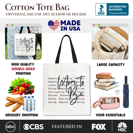 Mom To Be Pregnancy Announcement Tote Bag, Definition Future Mama Pregnant Gift Shopper - Dashing Nova