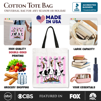 Seagull Mom Coquette Tote Bag, Funny Beach Gift Shopper for Mothers - Dashing Nova