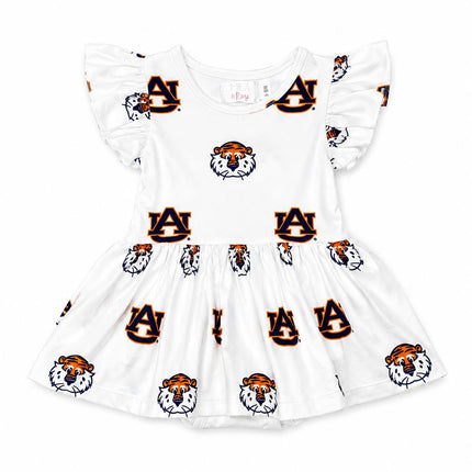 Auburn White Aubie S/S Flutter Twirl Bodysuit