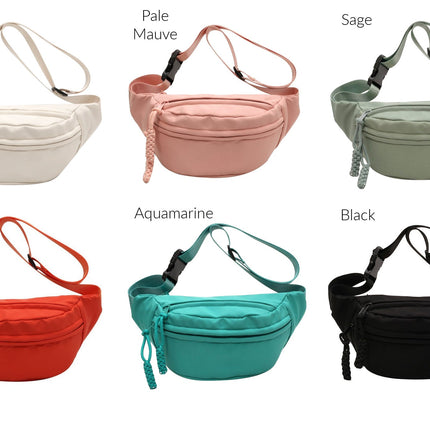 Marisa Nylon Crescent Sling Crossbody Belt Bum Fanny Waist Bag