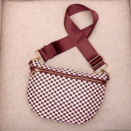 Layla Woven Checkered Crossbody Sling Bag