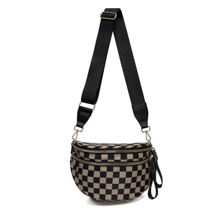 Frankie Oversize Double Zip Print Crescent Sling