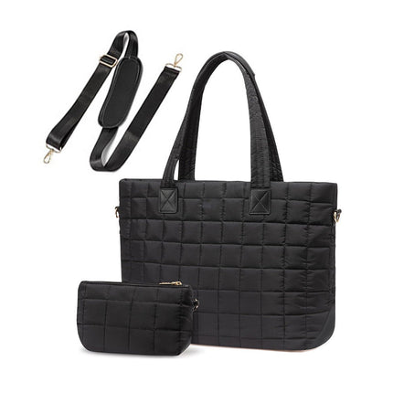 Mila Quilted Traveler Tote with Mini Clutch