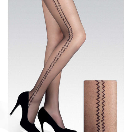 Conte Bliss 20 Den - Fantasy Women's Pantyhose with Zig-Zag Pattern on both sides (15S-50SP)