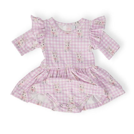 Baby Bunnies 3/4 Sleeve Flutter Twirl Bodysuit