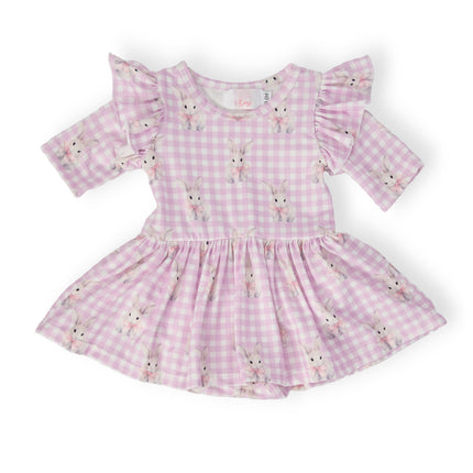 Baby Bunnies 3/4 Sleeve Flutter Twirl Bodysuit