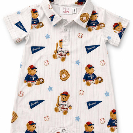 Baseball Bears Polo Shorty One-Piece