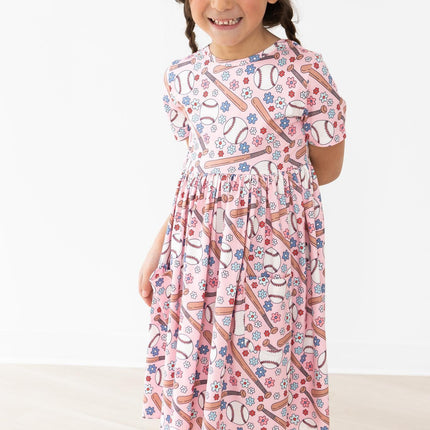 Batter Up S/S Pocket Twirl Dress