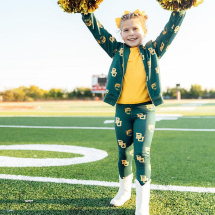 Baylor Green Bear Satin Jacket