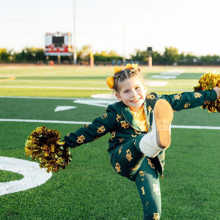 Baylor Green Bear Satin Jacket