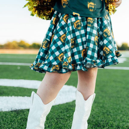 Baylor Plaid Bear Ruffle Twirl Skort