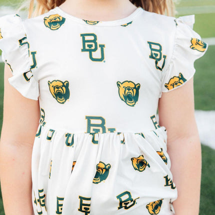 Baylor White Bear Flutter Twirl Dress