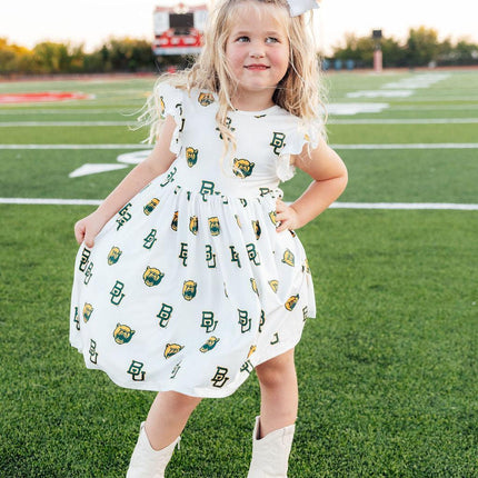 Baylor White Bear Flutter Twirl Dress