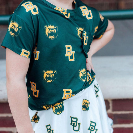 Baylor White Bear Ruffle Twirl Skort