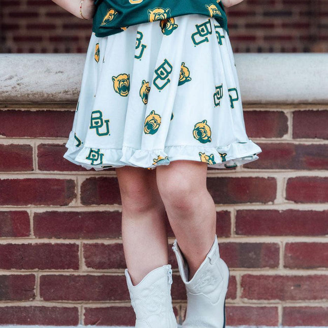 Baylor White Bear Ruffle Twirl Skort - Dashing Nova