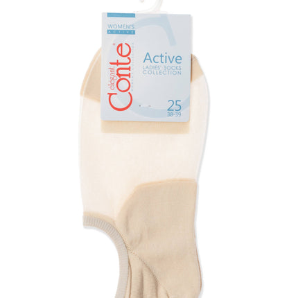 Conte Active #18S-4SP(000) - 1 pair Cotton Ultra-Short Women's Socks (with sheer mesh insert)