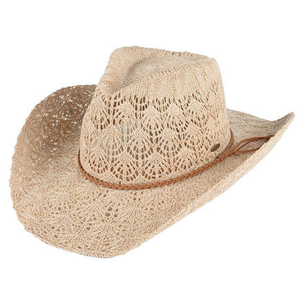 C.C Women's Horseshoe Lace Knitting Cowboy Hat