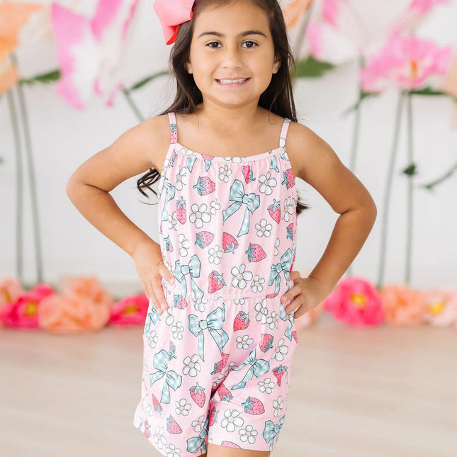 Berry Picnic Strappy Play Romper - Dashing Nova