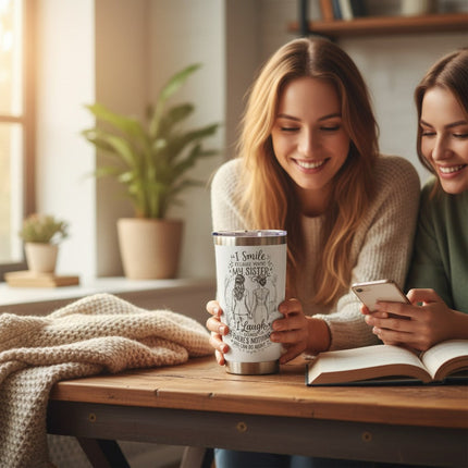 Funny Sister Travel Mug 20oz Vacuum Insulated Tumbler Flask