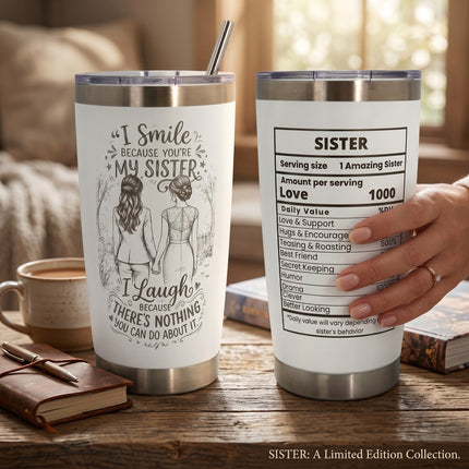 Funny Sister Travel Mug 20oz Vacuum Insulated Tumbler Flask
